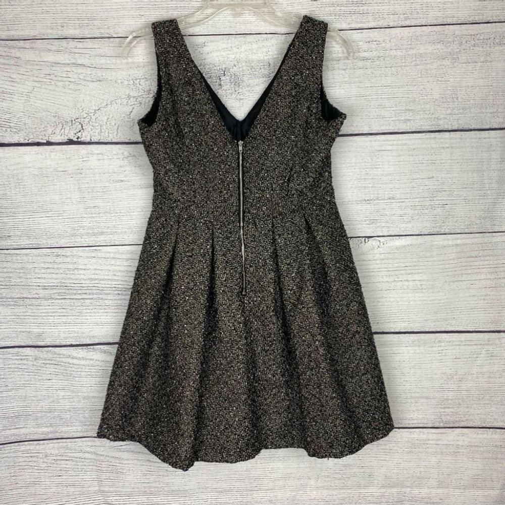 POOKIE & Sebastian Fit and Flare Dress Black with Gold size M - Picture 3 of 9